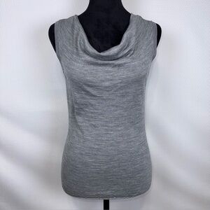Banana Republic Cowl Neck Sleeveless Sweater Sz Small Gray Wool Blend Layering